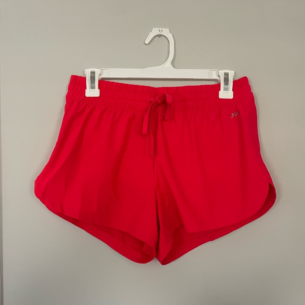 DSG bright red athletic shorts with built in underwear. Size Small